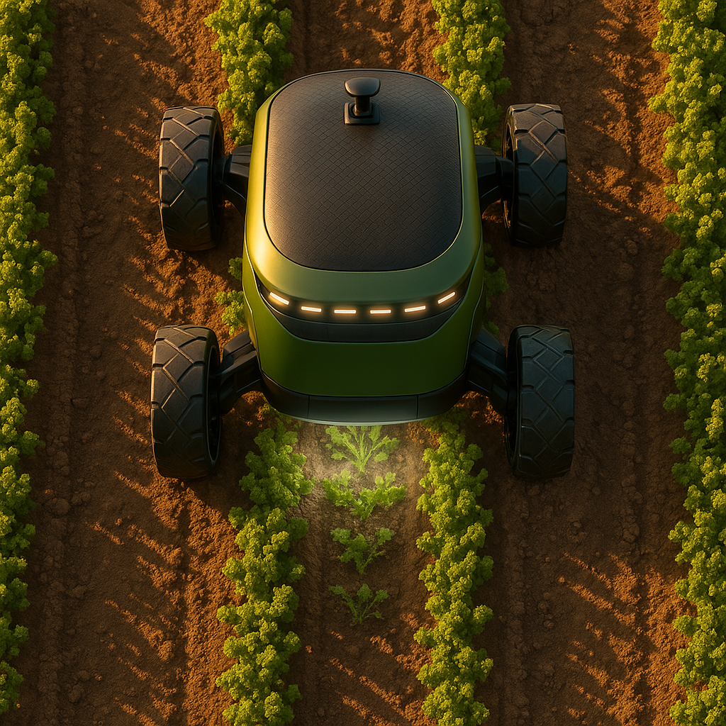 RobotNik robot working in crop field